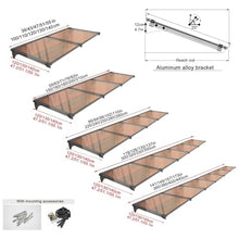 Outdoor Canopy Awning UV Rain Resistant Polycarbonate Roof Cover Wind Snow Proof 140x280cm for Porch Terrace