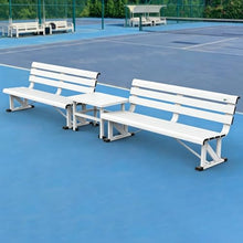 JOSOGO All-Aluminum Weatherproof Outdoor Bench, Heavy Duty No-Rust Aluminum Frame, Non-Slip Foot Caps, for Sports Courts, Patios and Community Areas(Style6)