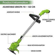 AMYYTL Cordless Lawn Mower, ELD Electric Trimmer with 7000mA Battery Rechargeable Weeder with 90° Rotation Machine Head Lawn Mower for Garden Lawns