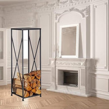 DJVHSRI Tall Firewood Rack Metal Log Holder with Feet, Outdoor Indoor Wood Pile Organizer, Easy Assembly,