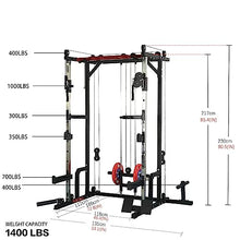 KOZYSFLER Power Cage with LAT PullDown and Weight Storage Rack Orange