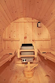SymbolicSpas Outdoor 4 Person Canadian Pine Barrel Sauna Double Bench