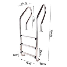 Swimming Pool Handrail 3 Steps Stainless Steel Pool Ladder Heavy Duty Swimming Pool Step for In Ground Pools 150kg Weight Capacity/Silver / 1.2mm (Silver 1mm) (Silver 1.2mm)