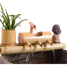 GenSDH Feng Shui Zen Bamboo Fountain Kit, Natural Decorative Fountain, Decoration Landscaping Fountain, Outdoor Water Feature, for Garden, Patio, Yard, Bird Bath, Fish Pond, 40C,30cm/11.8in