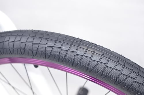 R4 Pro 26 Inch Wheelie BMX Bicycle Retro Look, New Looptail Design Adult/Youth White Purple