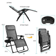 TEOYETTSF Extra Large Lounge Chair Patio Folding Recliner Grey