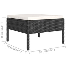 Xinxinxiang 8 Piece Patio Set with Cushions Poly Rattan Black