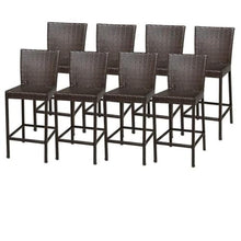 TK Classics Napa Outdoor Wicker Bar Stools Set of 8 Brown
