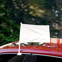 BANNER BUZZ MAKE IT VISIBLE Solid White Car Window Clip Flag Fade Resistant Vehicle for Patriotic, Sports Events, Parades - Premium - Double Side Printing (Pack of 50)