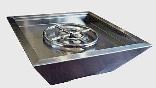 Custom Install Parts 24-Inch Stainless Steel Square Fire Pit Bowl
