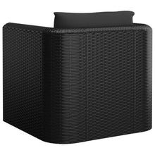 YUOGHRTFE 10 Piece Patio Lounge Set with Cushions, Black Poly Rattan