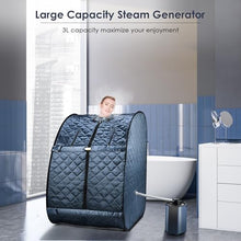 Etsuosy Portable Steam Sauna for Home, 3L 800W Portable Full Body Sauna, Sauna Tent with Steamer, Chair, Remote Control Included,Black