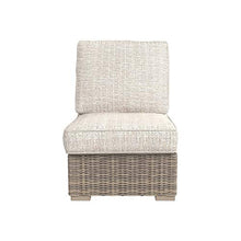 Misc Beige Outdoor Armless Chair by Aluminum Resin Wicker Cushion Included