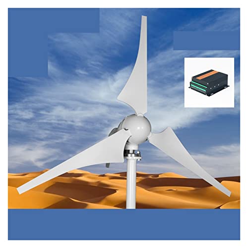 Wind Turbine Generator 600W 800W 1000W New Energy Horizontal Wind Turbine Generator 12v 24v 3/5 Blades Windmill Free MPPT Controller (Color : MPPT Controller Voltage : 12V) (Hybrid Control 12V)