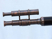 Hampton Nautical Floor Standing Antique Copper Leather Telescope 65