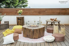 Elementi Lunar Bowl Cast Concrete Fire Table Bundle, Outdoor Fire Pit Fire TablePatio Furniture, Light Gray (Liquid Propane Gas)