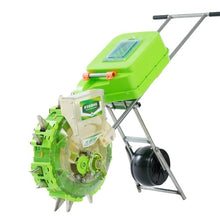 sunbiaouk Push Garden Seeder & Fertilizer Applicator, Row Planter Corn Planter Seeder with 7 Interchangeable Seed Plates, dockable Bracket Design(6 Holes)