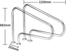 MSHOSAC Stainless Steel Inground Pool Stair Rail with Quick Mount Base Plate, 1.0mm Thick, Safe & Durable, Easy Access for Swimming Pool