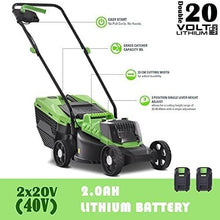 Electric Cordless Lawnmower Push Rotary Lawnmower Lightweight Hover Collect Lawn Mower Cutting Heights 30-70 cm up to 380 m2 Garden with 30L Grass Box
