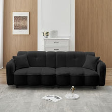 ECKF Large Teddy Plush Sofa Velvet Couch Black