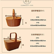 YOtat Pastoral Picnic Basket Supermarket Rattan Basket Shopping Basket Fruit Basket Storage Basket Hand Basket Props Basket (Color : D, Size : 43X30X21Cm) (Argento 38X27X18Cm) (D 38X27X18Cm)