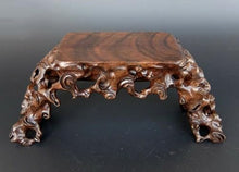 YTDJJWLS 6.6inch Ebony Wood Root Carved Display Rack Bonsai Pot Jade Statue Base Decor