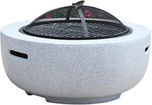 Garden Fire Pit Grill Bowl Grill Barbecue Rack Fire Pits for Garden,Wood Burning, with Grill and Lid, Cast Iron BBQ Fire Bowl Cover 60Cm Camping Spark Guard Outdoor Firepit
