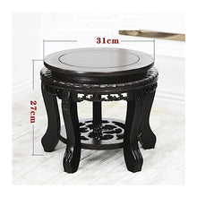 YYBOES Plant Pedestal Stand Wooden Vase Base Vase Display Stand Flower Pot Buddha Statue Decoration Base Retro Crafts Pedestal Stands for Display