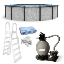 Blue Wave Sevilla 21-ft Round 52-in Deep Hard Sided Steel Frame Above Ground Pool with 6-in Steel Top Seats, Dual-Speed Sand Filter System, Ladder, Skimmer & Liner – 9,900-Gallon Cap for Family Use