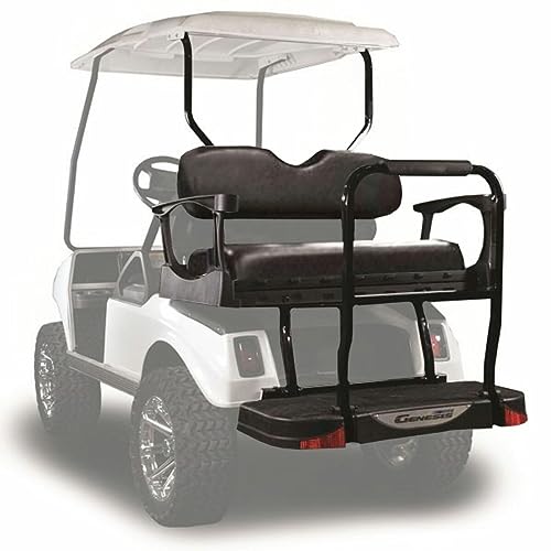 MADJAX Genesis 300 Aluminum Golf Cart Rear Flip Seat Kit for Club Car DS Black