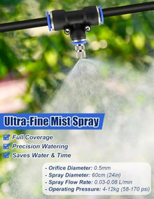 Outside Patio/Porch Misting Cooling System with Water Filter & Mist Nozzle