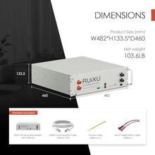 RUiXU 51.2V 100Ah LiFePO4 Deep Cycle Battery | Server Rack Lithium Battery | 4000+ycles & 20 Year Typical Lifespan | 19" Rack Mounted 3U Module,UL1973 Certified | Solar,Marine,Overland,Off-Grid,ESS
