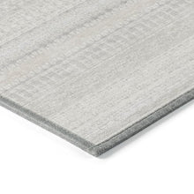 HomeRoots 10' x 14' Ivory Striped Washable Non-Skid Indoor Outdoor Area Rug Ivory