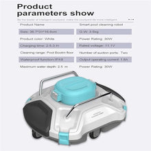 KANGJIEM Cordless Robotic Pool Cleaner, Automatic Pool Vacuum with Working Time, Rechargeable Battery for Above/In-Ground Swimming Pools