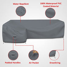 Patio Sectional Sofa Cover 12 Oz - 100% Waterproof & Weather Resistant PVC Coated 83" x 104" x 31" x 32" L Shape Sofa Cover for Indoor/Outdoor (Left Side Sofa, Grey)