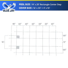 Blue Jay Safety Cover 14x28 ft Center Step Rect Inground Pool Size – Green