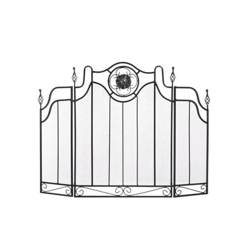 Fireplace Screen Fireplace Screen Black Iron Three-Ply European Style Fireplace Screen Heating Fire Protection Fence Decoration Fireplace Screen Fireplace Screen