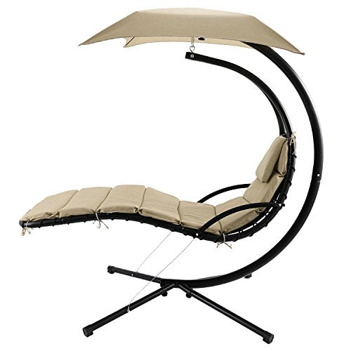 Kaluo Hanging Chaise Lounge Chair Modern Design Swing Hammock Canopy Yard Garden