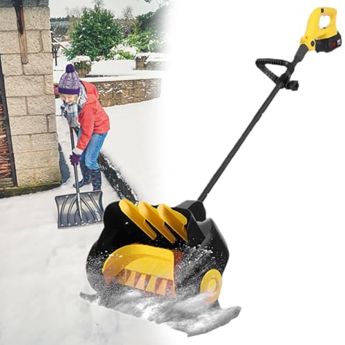 GESAIDES Electric Snow Shovel, 41cm Snow Shovel, Snow Blower with Adjustable Front Handle, for Patio Deck Driveway(2 Battery)