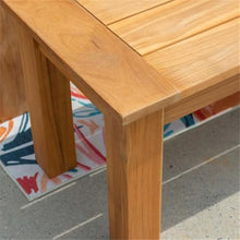 Afuera Living Contemporary Outdoor Dining Bench, 80" Teak Wood with Natural Oil Finish, Sustainable Plantation-Grown Teak, Chunky Base, Seats 3, Rustic Style Patio or Backyard Seating