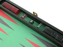 Zaza & Sacci Leather/Microfiber Backgammon Set 20" Black Green