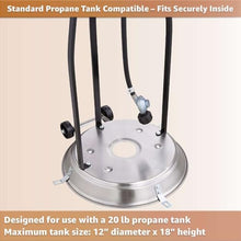 Stainless Steel Steel Propane Patio Heater 47,000 BTU – Portable Outdoor Gas Heater with Round Reflector & Stainless Steel Burner for Backyard, Restaurant, Bar, Deck, Garden, Outdoor Catering Events