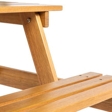 JONATHAN Y Shoreham Eucalyptus Wood Outdoor Picnic Table, 59", Teak Brown