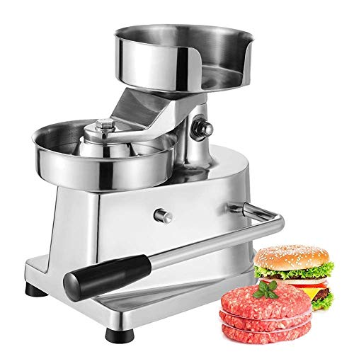 Manual Burger Forming Machine,Stuffed Burger Press,Commercial Hamburger Patty Press Maker, Burger Press With 500 Wax Papers,Home Large Burger Forming Stainless Steel Grill Burger Press Tool ( 130Mm)