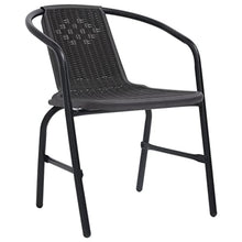 ZQQLVOO Garden Chairs 8 pcs Plastic Rattan and Steel 242.5 lb, Outoor Bar Height Stools, Outdoor Dining Chair, Patio High Top Bar Height Stool Chairs for Home Entertaining
