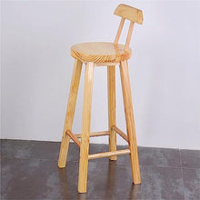 KOMFGT Wooden s Set of 2 with Footrest High Back Bar Chair Relaxed Home Business Counter,A,Sitting Height 60cm