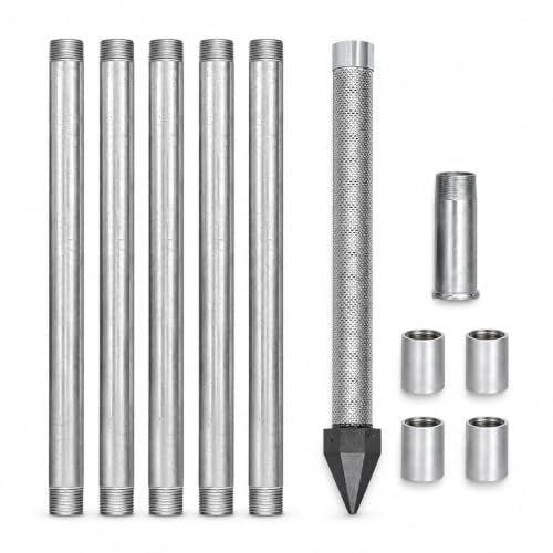 DIY Sand Point Well Kit, 5 Galvanized Pipes, Couplings and Drive Cap