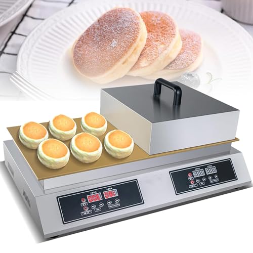 Electric Souffle Machine, 2600W Dorayaki machine, Pancake Maker Souffle Maker with 6mm Copper Heating Plate and Temperature/Time Control to Make Souffle, Dorayaki, Pancakes