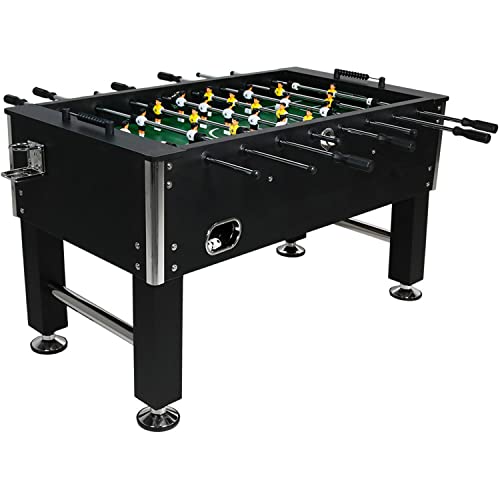 Sunnydaze 55-Inch Foosball Table Chrome Plated Steel Rods - Black