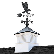 Good Directions 18" Square Coventry Vinyl Cupola with Black Aluminum Roof and Eagle Weathervane Vinyl/Black
